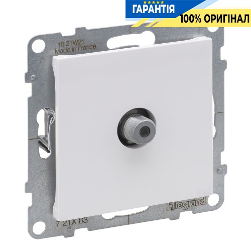 Розетка TV тип F «звезда» Legrand Suno 721163 белый