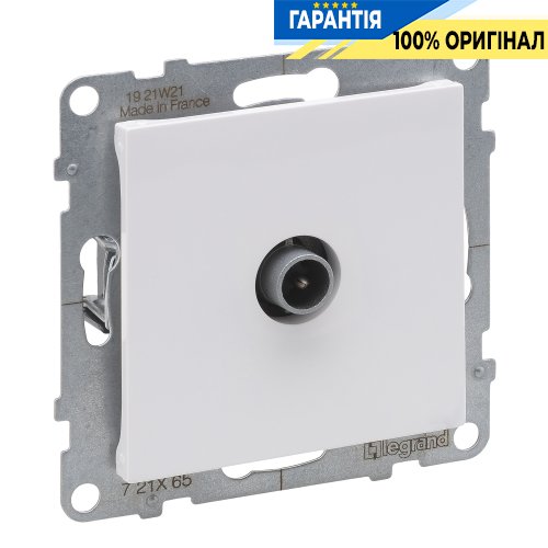 Розетка TV проходная 14dB Legrand Suno 721165 белый