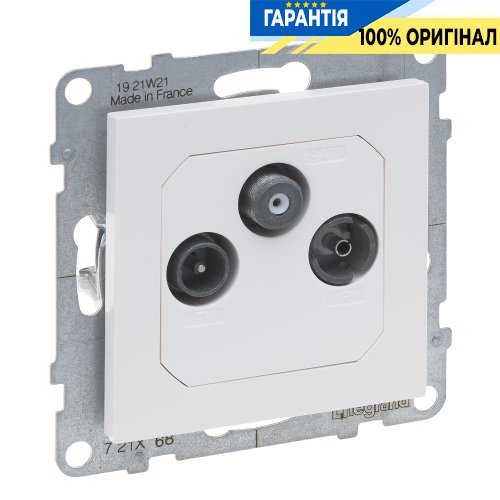 Розетка TV-R-SAT прохідна 14dB Legrand Suno 721168 білий