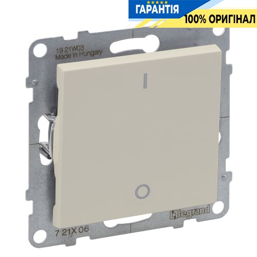 Выключатель 1-кл 2-полюсный (винт. клеммы) 10А/250V Legrand Suno 721202 слоновая кость