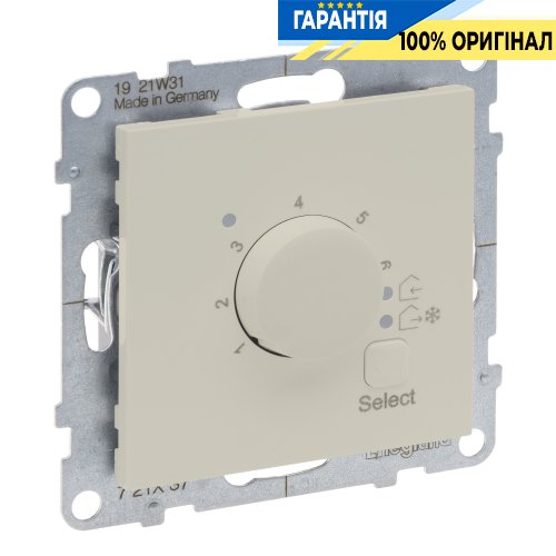 Термостат для теплої підлоги -5...+35гр. 16А/230VA Legrand Suno 721237 слонова кістка