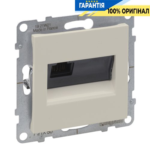 Розетка компьютерная 1-я RJ45 Cat5E/UTP Legrand Suno 721250 слоновая кость