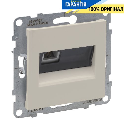 Розетка телефонна 1-а RJ11 Legrand Suno 721261 слонова кістка