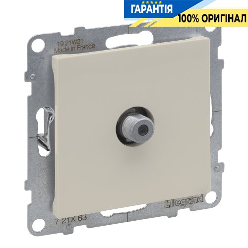 Розетка TV тип F «зірка» Legrand Suno 721263 слонова кістка