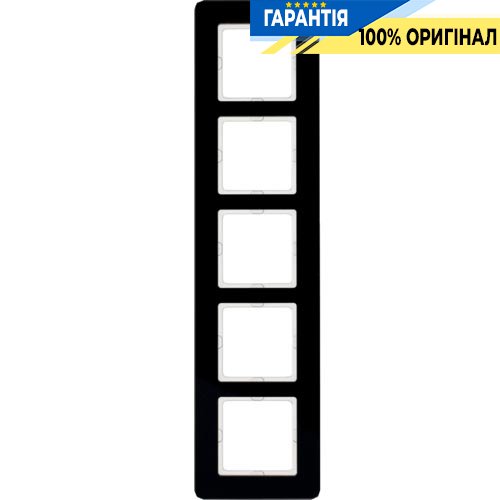 Рамка 5-я стекло/черный Q.7, Berker 10156076