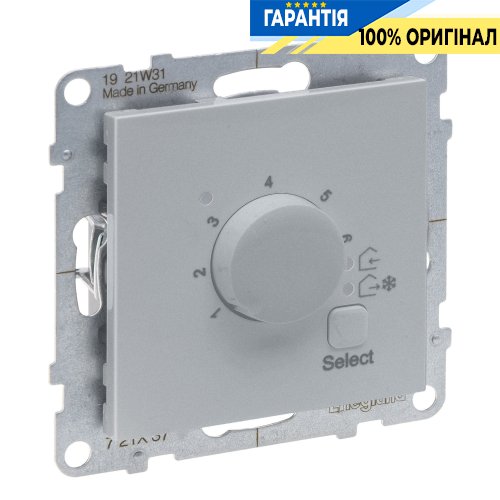 Термостат для теплого пола -5...+35гр. 16А/230VA Legrand Suno 721337 алюминий