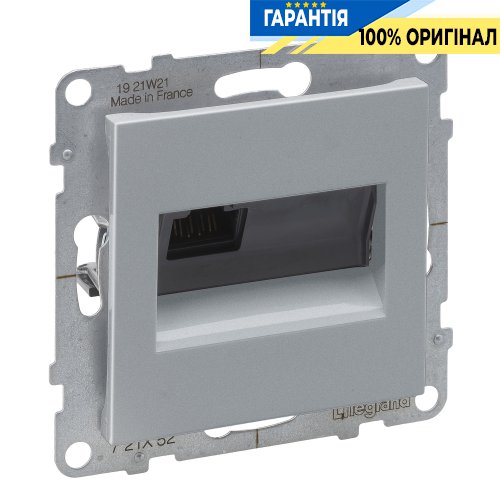 Розетка компьютерная 1-я RJ45 CAT6/UTP Legrand Suno 721352 алюминий