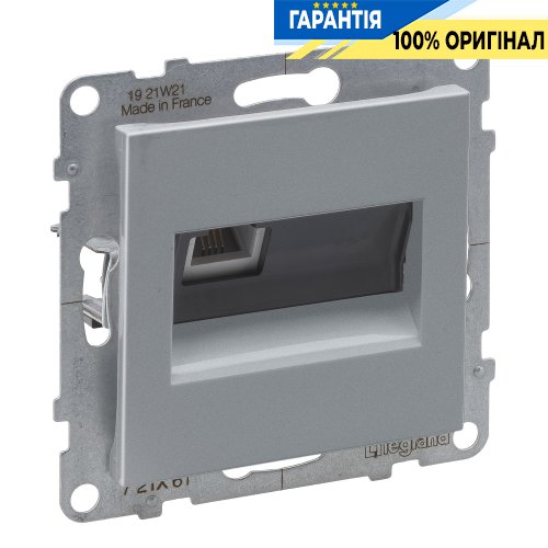 Розетка телефонная 1-я RJ11 Legrand Suno 721361 алюминий
