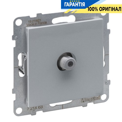 Розетка TV тип F «звезда» Legrand Suno 721363 алюминий