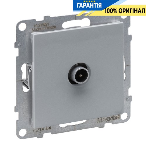 Розетка TV «зірка» Legrand Suno 721364 алюміній
