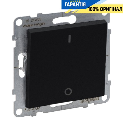 Выключатель 1-кл 2-полюсный (винт. клеммы) 10А/250V Legrand Suno 721402 черный