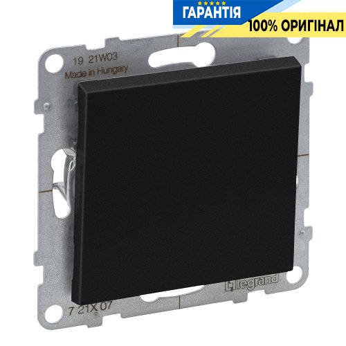 Переключатель крест 1-кл (винт. клеммы) 10А/250V Legrand Suno 721407 черный