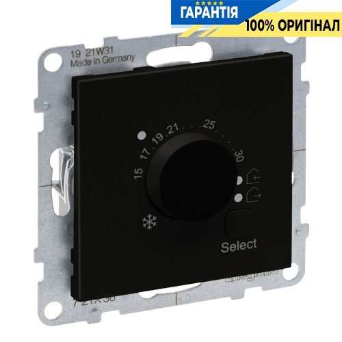 Термостат кімнатний -5...+35гр. 16А/230VA Legrand Suno 721436 чорний