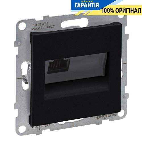 Розетка компьютерна 1-а RJ45 Cat5E/UTP Legrand Suno 721450 чорний
