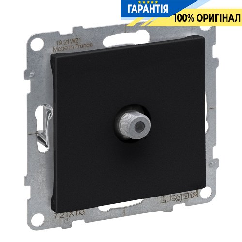 Розетка TV тип F «звезда» Legrand Suno 721463 черный