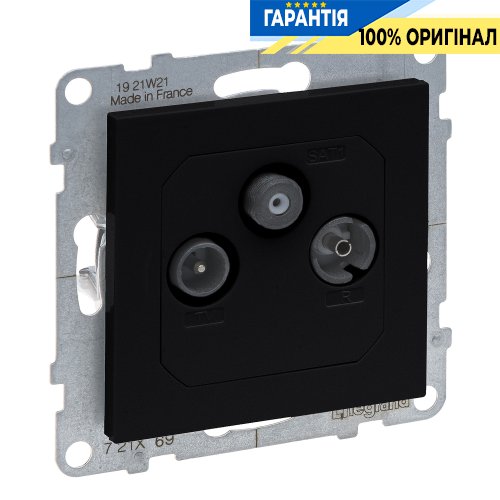 Розетка TV-R-SAT кінцева 10dB Legrand Suno 721469 чорний
