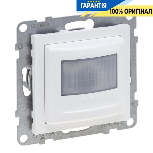 Датчик руху універсальний з регулюванням без нейтралі 100Вт/230V LED Legrand Suno 721176A білий