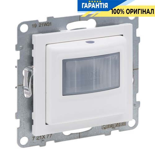 Датчик движения универсальный без регулировки с нейтралью 500Вт/230V LED Legrand Suno 721177A белый