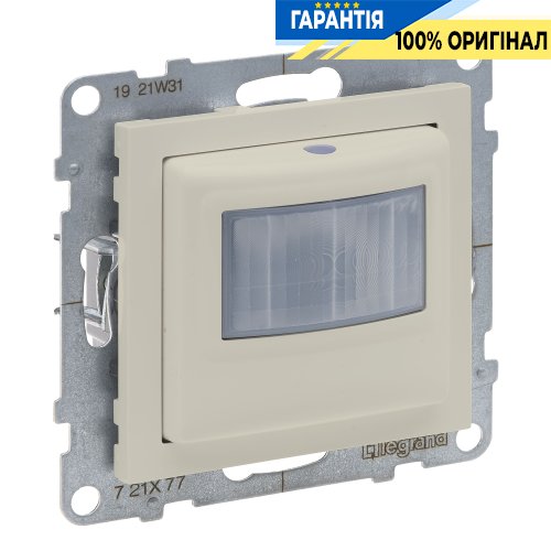 Датчик руху універсальний без регулювання з нейтраллю 500Вт/230V LED Legrand Suno 721277A слонова кістка