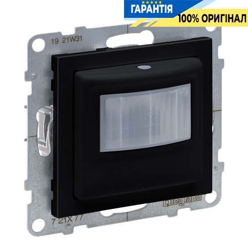 Датчик руху універсальний без регулювання з нейтраллю 500Вт/230V LED Legrand Suno 721477A чорний