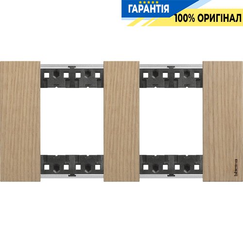 Декоративна рамка Bticino Living Now 2 посту (2+2 модулі), колір дуб KA4802M2LM