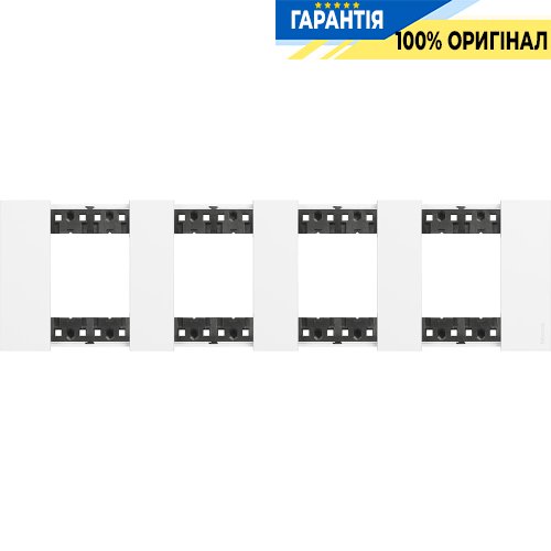 Декоративна рамка Bticino Living Now 4 посту (2+2+2+2 модулі), колір білий KA4802M4KW