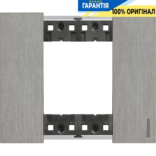 Декоративна рамка Bticino Living Now (2-модулі), колір сталь KA4802ZG
