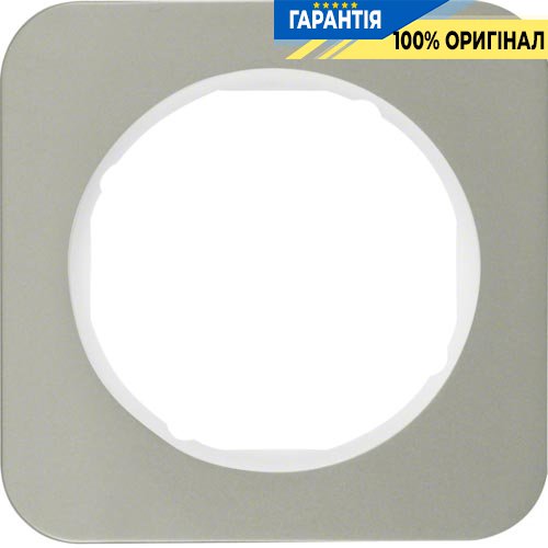 Рамка 1-а нержавіюча сталь/полярна білизна, R.1, Berker 10112114