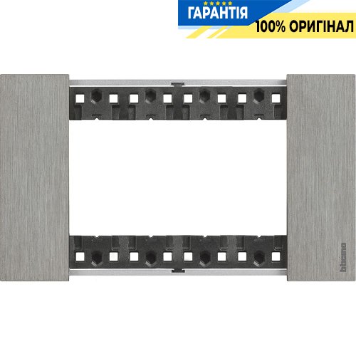 Декоративная рамка Bticino Living Now (4 модуля), цвет сталь KA4804ZG
