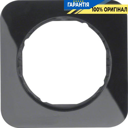 Рамка 1-я пластик/чёрный (глянцевый), R.1, Berker 10112145