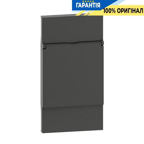 Лицьова панель Bticino Living Now з кришкою для розетки 2К+З німецького стандарту (2-модулі), колір чорний KG04P