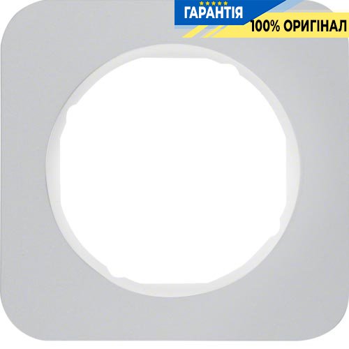 Рамка 1-а алюміній/полярна білизна (глянсовий), R.1, Berker 10112174
