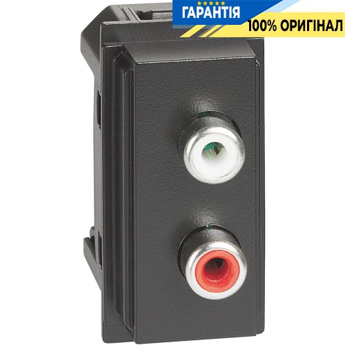 Розетка Bticino Living Now с двумя разъемами RCA (1-модуль), цвет черный KG4269R