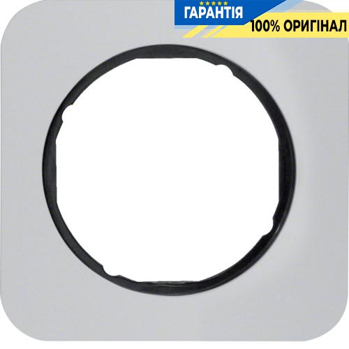 Рамка 1-а алюміній/чорний (глянсовий), R.1, Berker 10112184