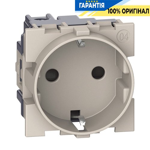 Розетка Bticino Living Now німецького стандарту 2К+З 16А гвинтові клеми (2-модулі), колір пісочний KM4141