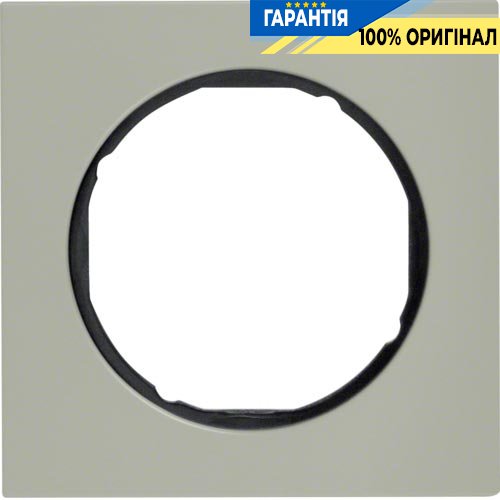 Рамка 1-а нержавіюча сталь/чорний, R.3, Berker 10112204