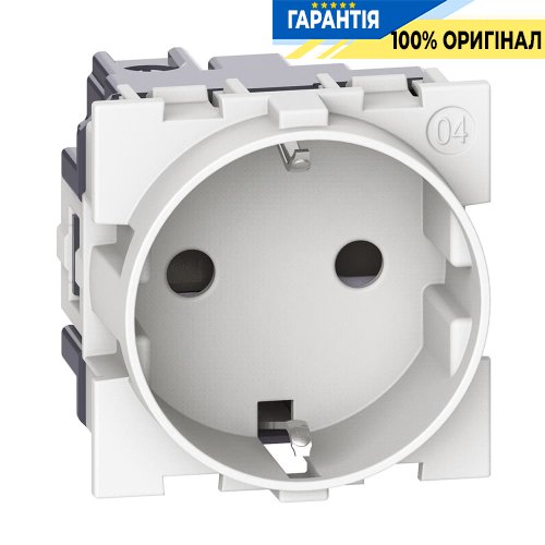 Розетка Bticino Living Now німецького стандарту 2К+З 16А гвинтові клеми (2-модулі), колір білий KW4141