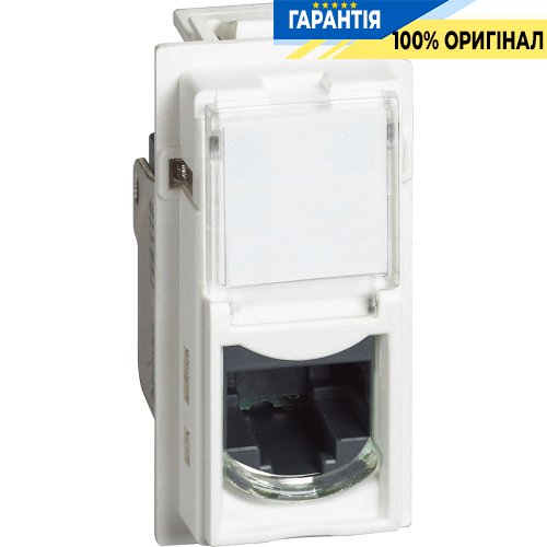 Розетка Bticino Living Now компьютерная RJ45 cat5e UTP (1-модуль), цвет белый KW4279C5E