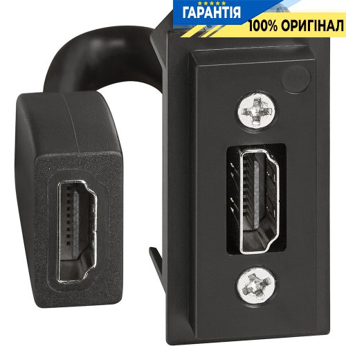 Розетка Bticino Living Now HDMI з роз'ємом для підключення (1-модуль), колір чорний K4284P