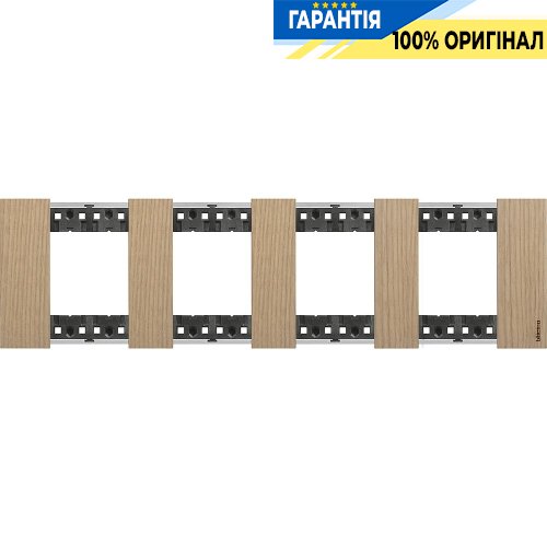 Декоративная рамка Bticino Living Now 4 поста (2+2+2+2 модуля), цвет дуб KA4802M4LM