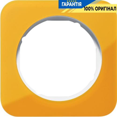 Рамка 1-а помаранчевий прозорий/полярна білизна (глянцевий), акрил, R.1, Berker 10112339