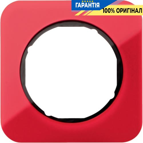 Рамка 1-а червоний прозорий/чорний (глянсовий), акрил, Berker R.1 10112344