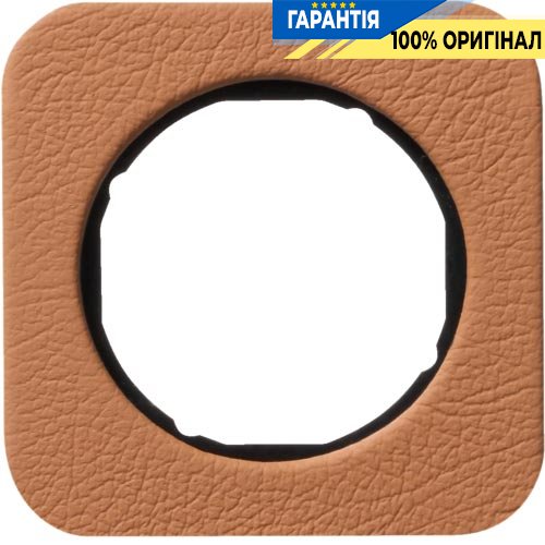 Рамка 1-а коричневий/чорний (глянсовий), шкіра, R.1, Berker 10112364