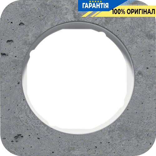 Рамка 1-я серый/полярная белизна (глянцевый), бетон, R.1, Berker 10112379