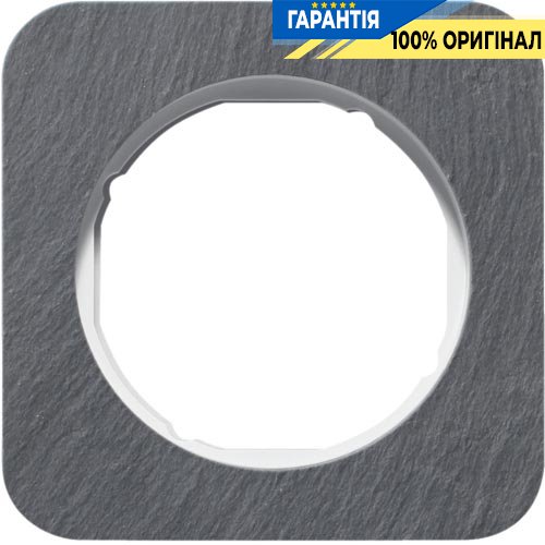 Рамка 1-а антрацит/полярна білизна (глянсовий), сланець, R.1, Berker 10112389