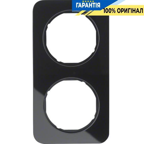 Рамка 2-я стекло/чёрный, R.1, Berker 10122116