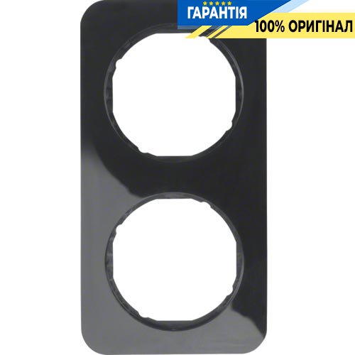 Рамка 2-я пластик/чёрный (глянцевый), R.1, Berker 10122145