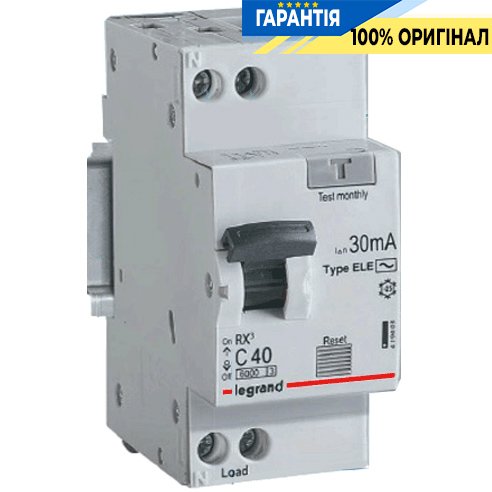 Дифавтомат RX&#179; Legrand 1P+N, хар-ка C 25A, 30mA-AC, арт.: 419401