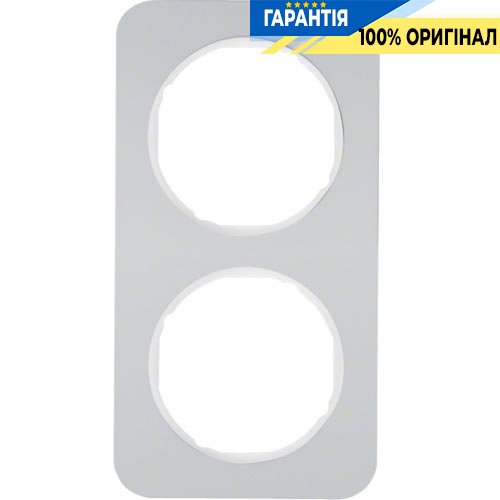 Рамка 2-я алюминий/полярная белизна (глянцевый), R.1, Berker 10122174