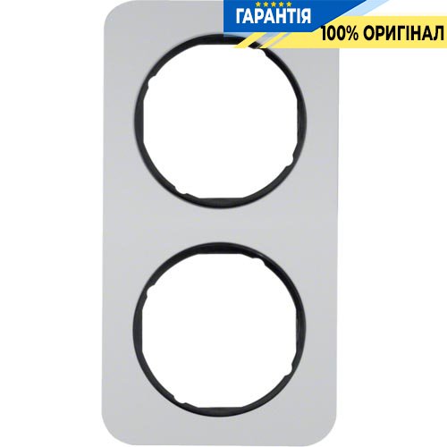 Рамка 2-а алюміній/чорний (глянсовий), R.1, Berker 10122184